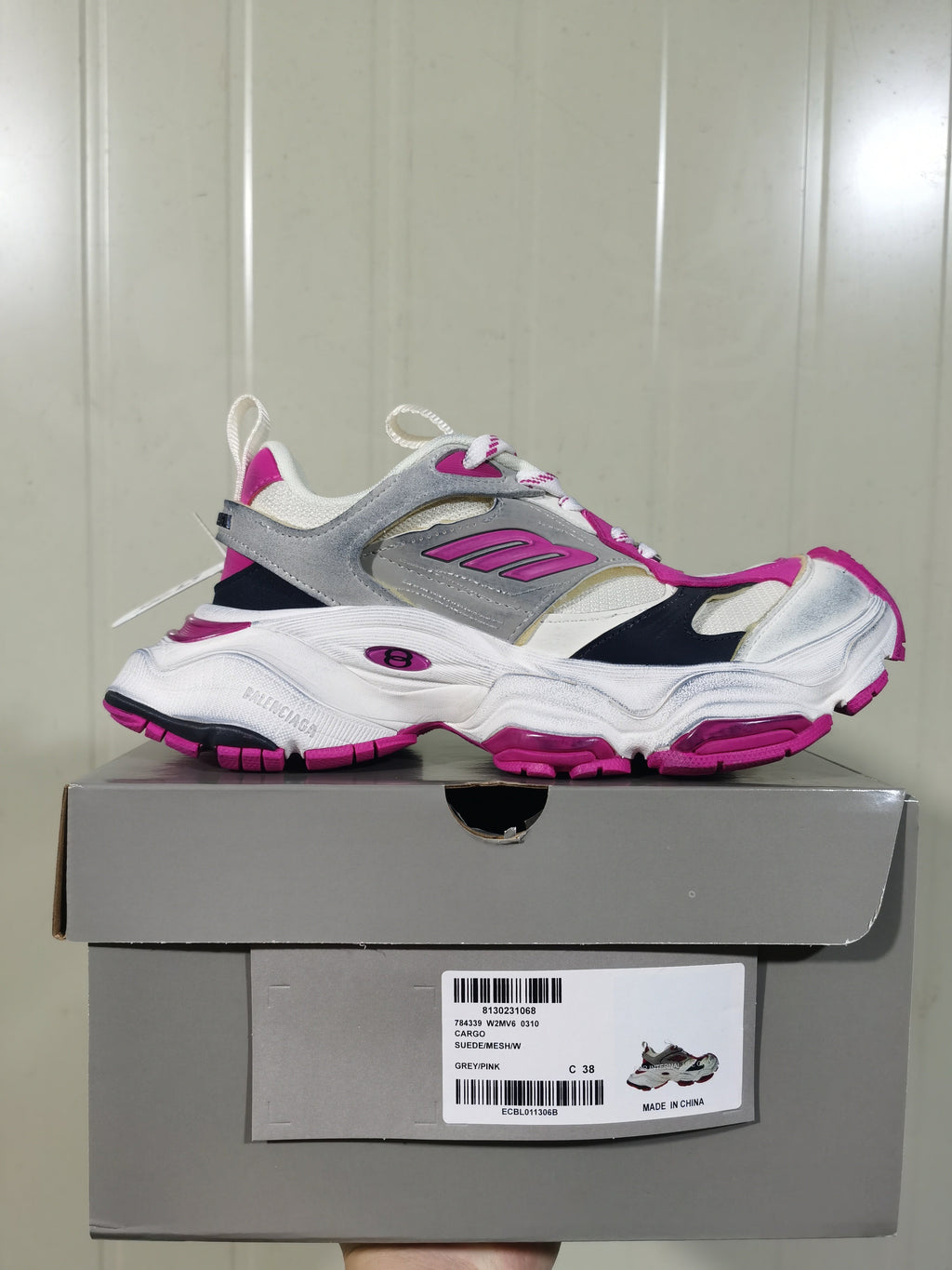 Balenciaga Paris Sneakers Grey/Pink 0310