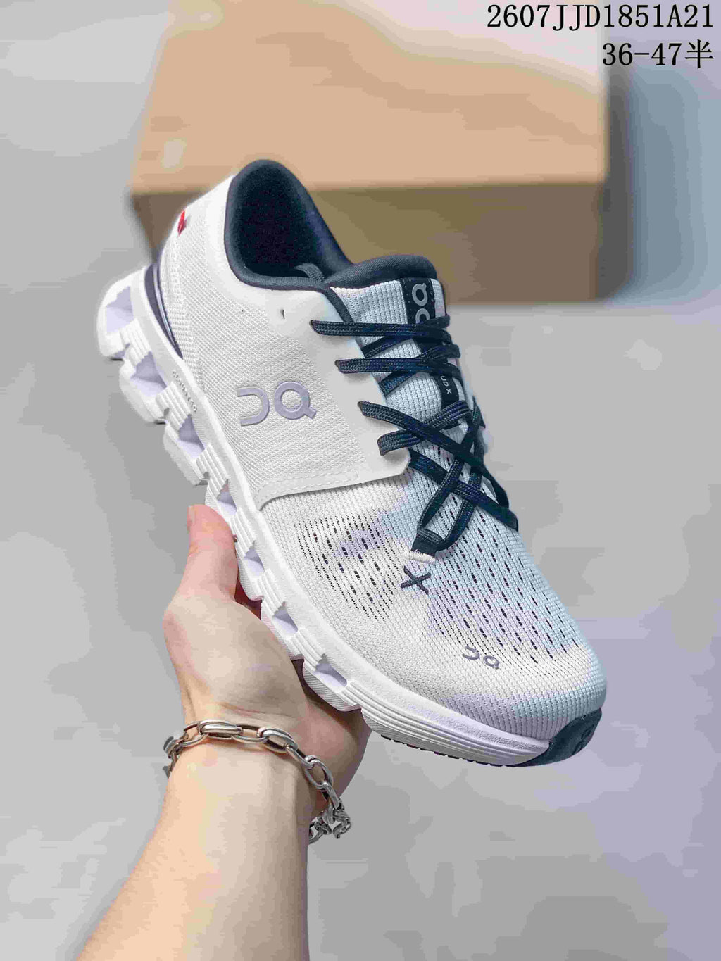 On Cloud X 4 Low-Top Sneakers White Navy JD1851A21