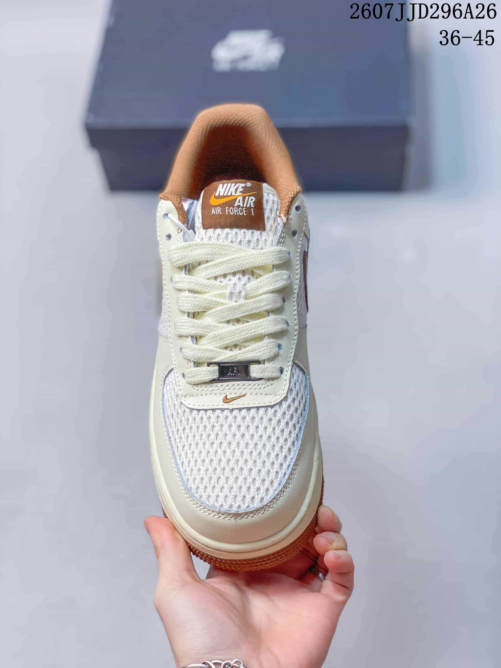 Nike Air Force 1 Low Stussy Cream Brown Sneakers 722260UPW