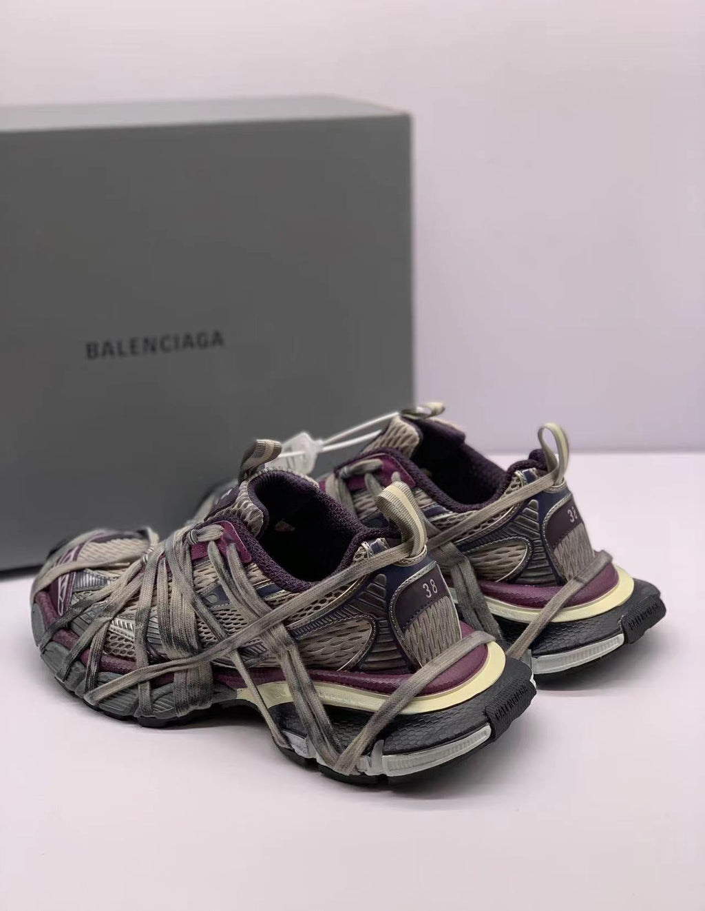 Balenciaga 3XL Sneakers Gray and Purple
