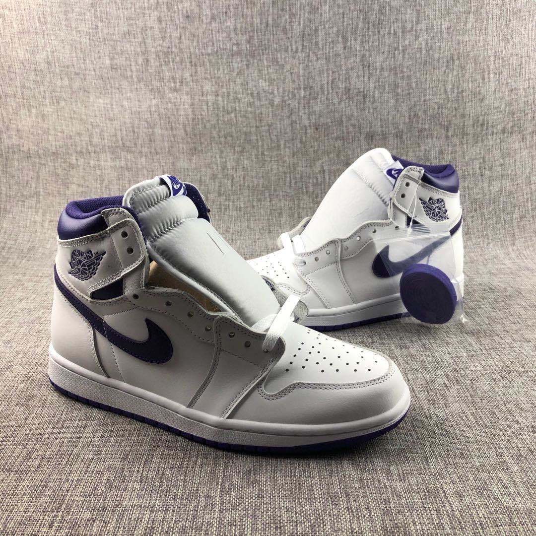 Air Jordan 1 Court Purple High-Top Sneakers White/Purple CD0461-151