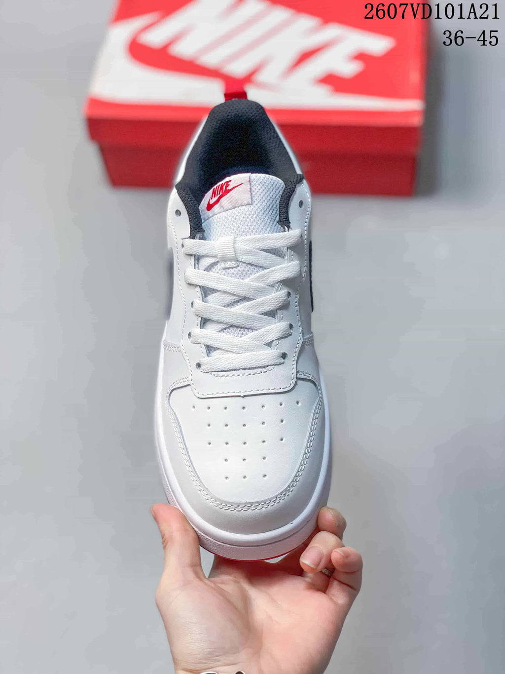 Nike Court Borough Mid BG Sneakers White Black Red