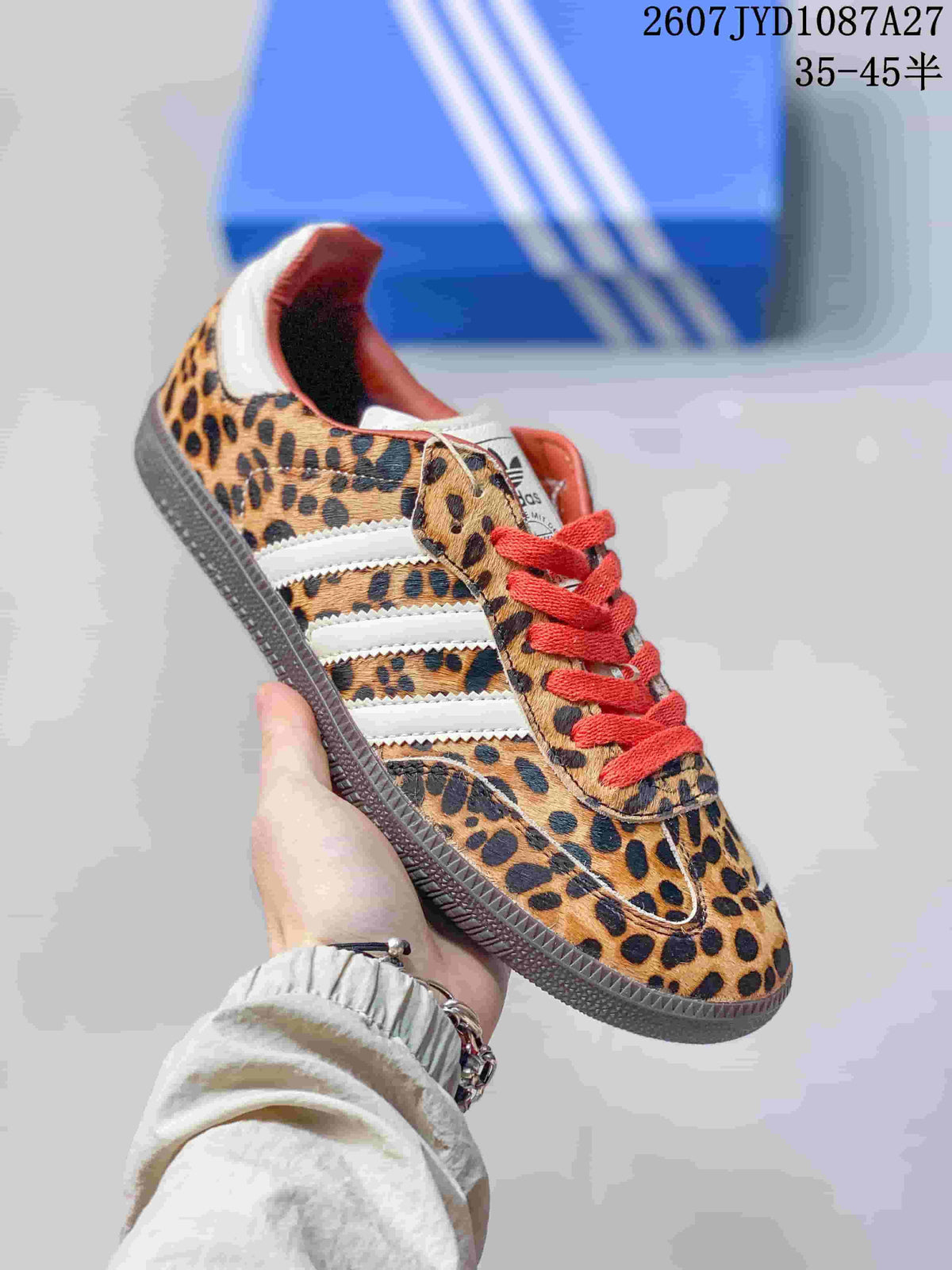 adidas Samba ADV Sneakers Leopard Print Red Laces