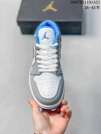 Jordan Air Jordan 1 Low White Grey Blue Elephant Print