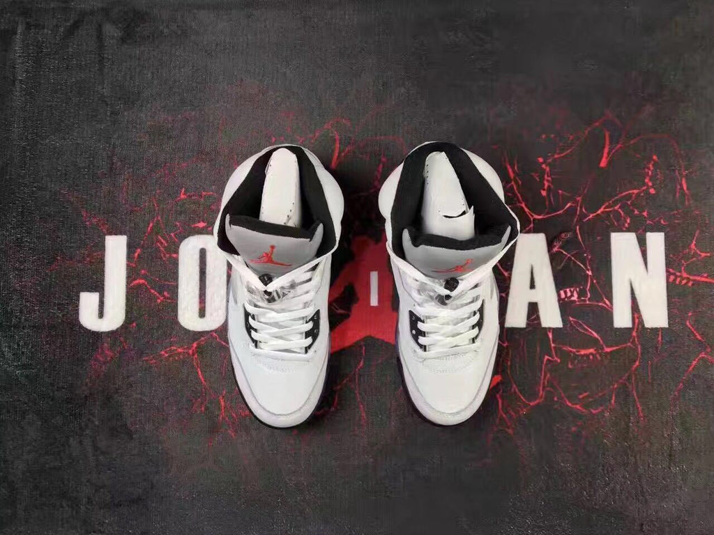 Jordan Air Jordan 5 White Cement High-Top Sneakers