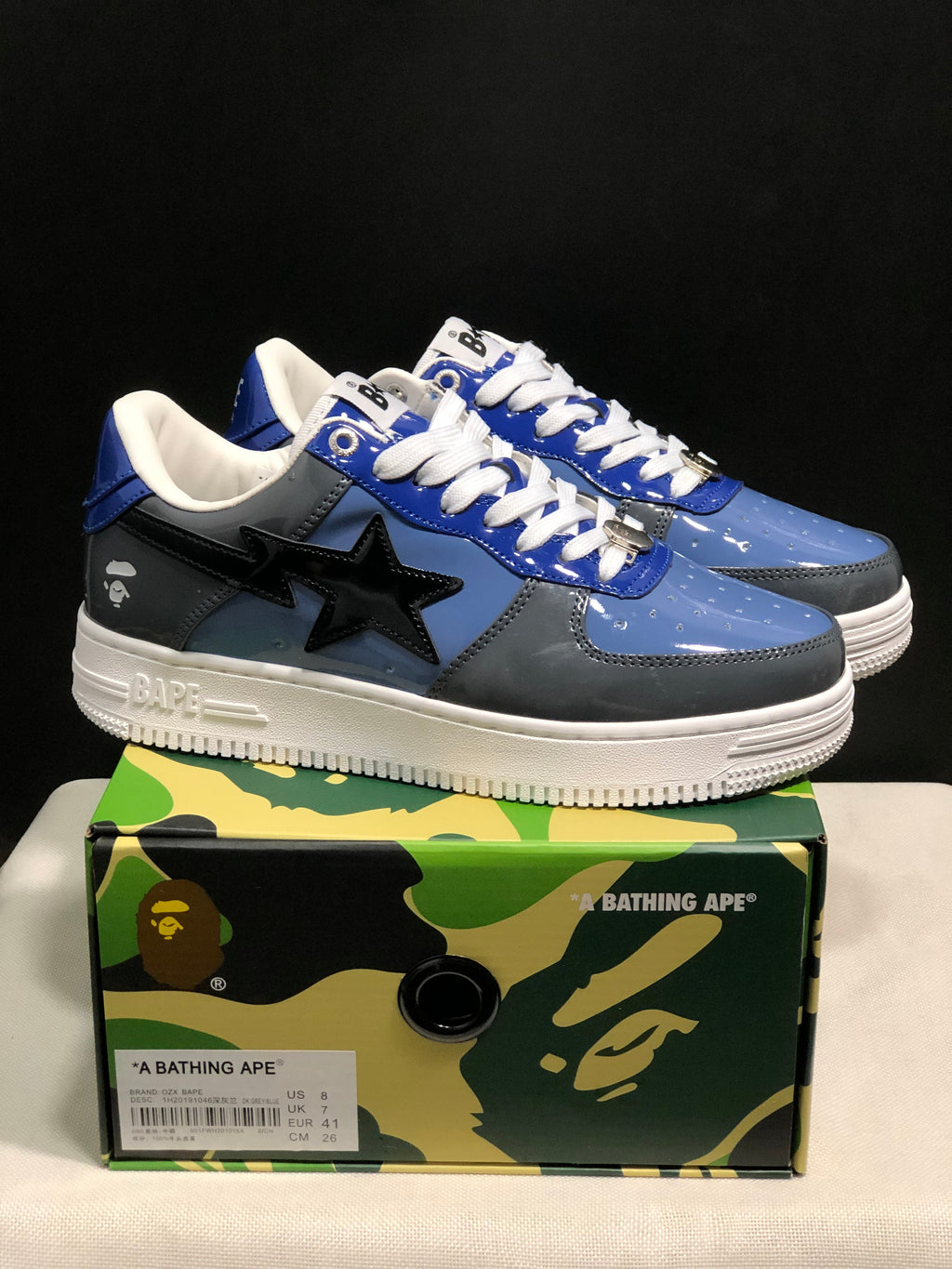 Bape Sta Low Sneakers Blue Gray