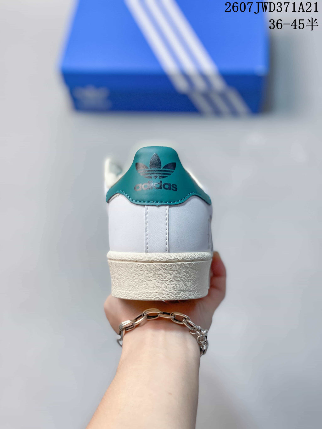 Adidas Superstar Supermodified White Teal Sneakers 2607JWD371A21