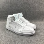 Jordan Air Jordan 1 Mid White Patent-Style Sneakers BQ6472-111