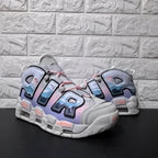 Nike Air More Uptempo Sunset Sneakers in Lavender and Blue