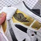 Jordan Air Jordan 1 Mid Edison Chen White Black Gold Sneakers