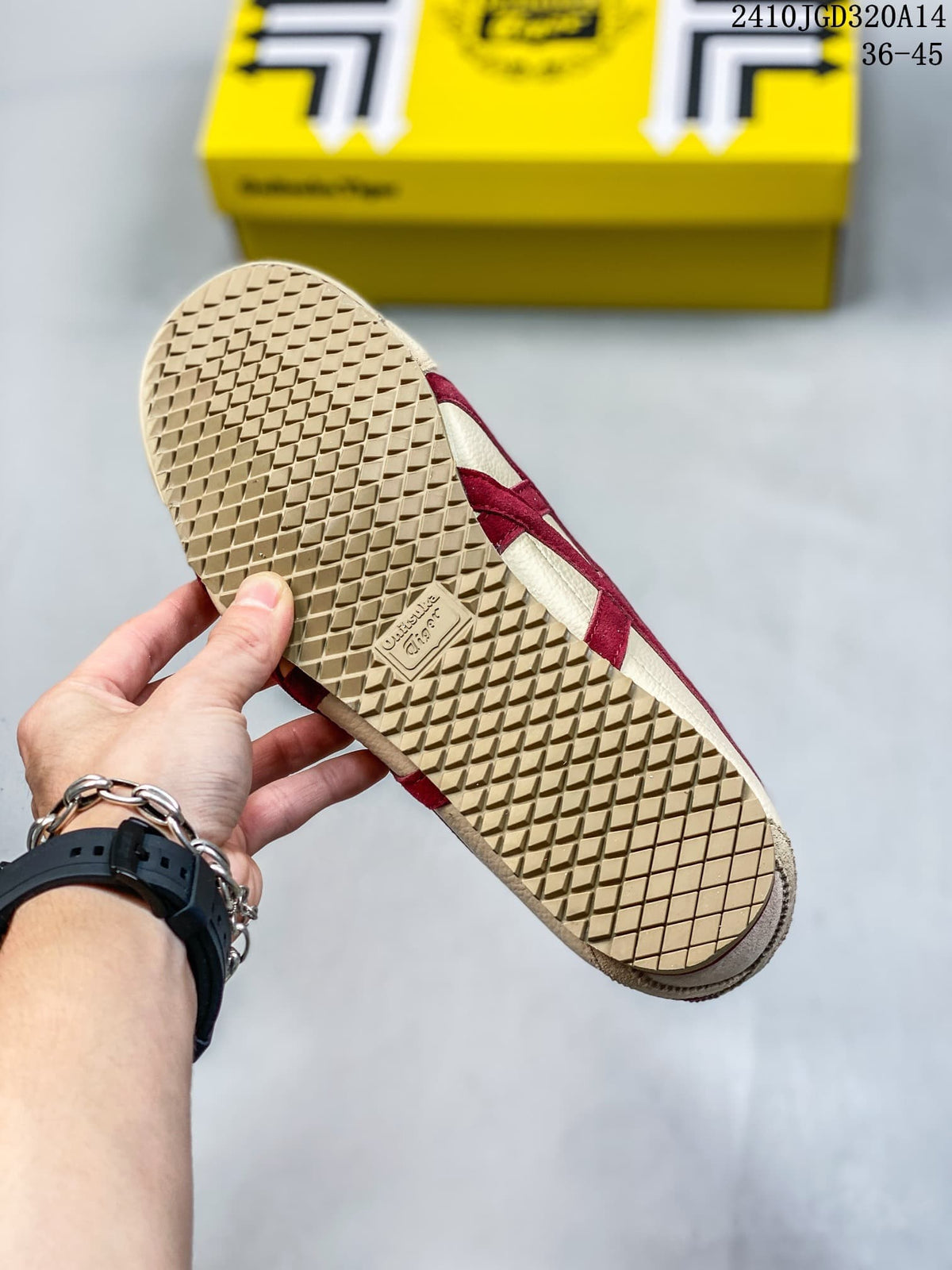Onitsuka Tiger Mexico 66 Cream Red Low-Top Sneakers