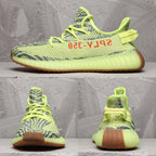 Yeezy Boost 350 V2 Sneakers in Lime Green and Brown