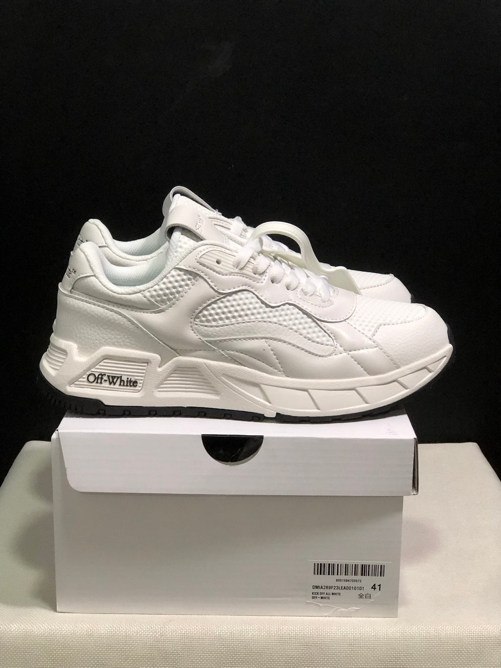 Off-White White Leather Low-Top Casual Sneakers
