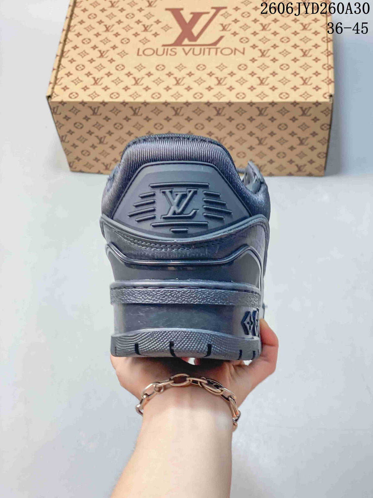 Louis Vuitton Trainer Maxi Low-Top Sneakers, Charcoal, 06JYD260A30_001