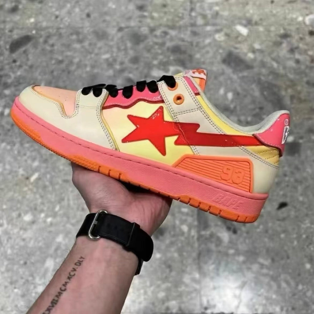 BAPE SK8 STA Low-Top Sneakers in Orange Gradient