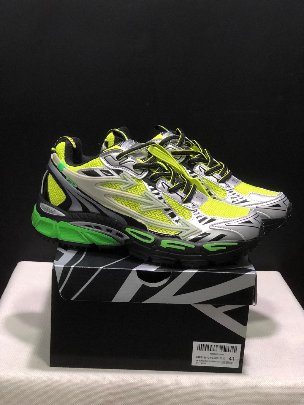Off-White Be Right Back Sneakers Neon Green Black