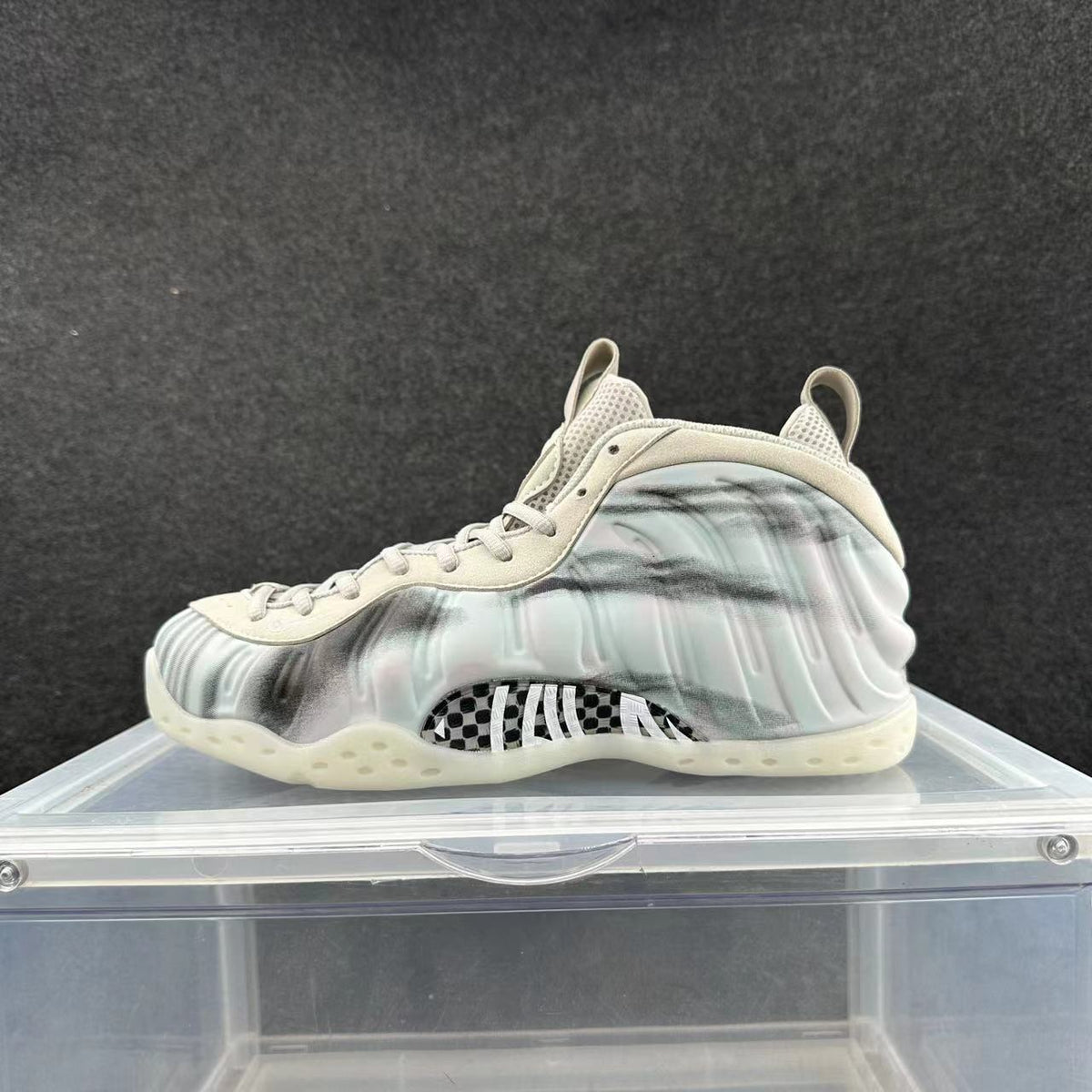 Nike Comet Foamposite Sneakers in White and Black
