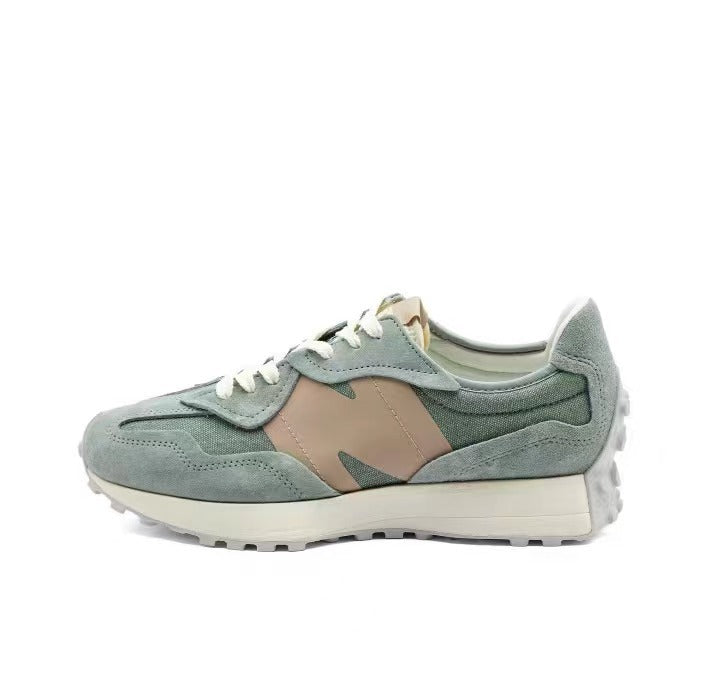 New Balance U327WPA Sneakers in Sage Green and Tan