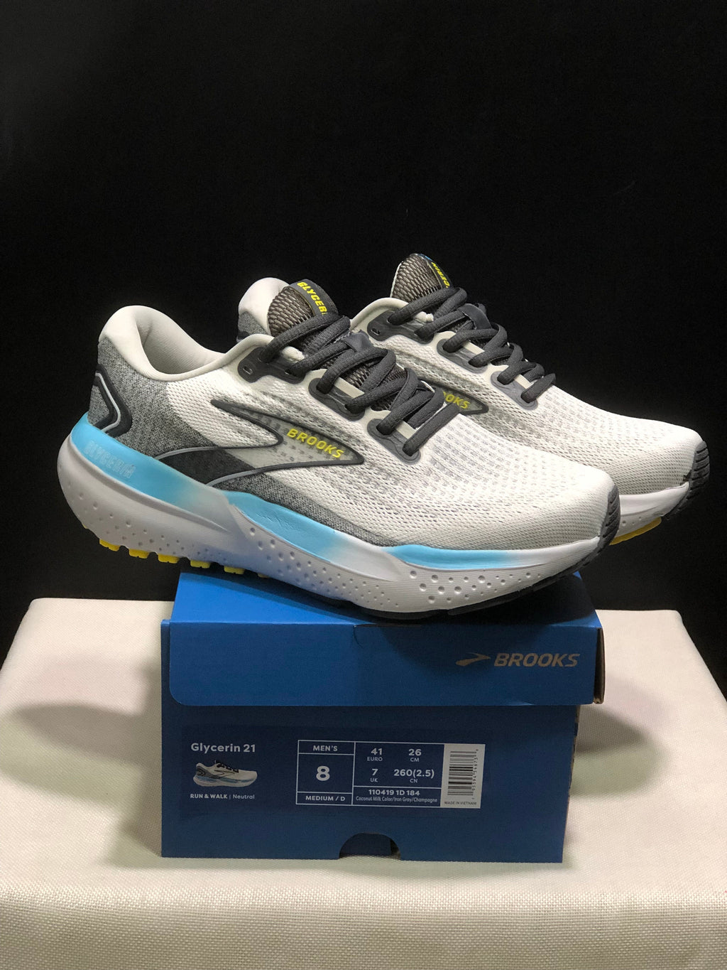 Brooks Glycerin 21 Men's Running Shoes White Grey