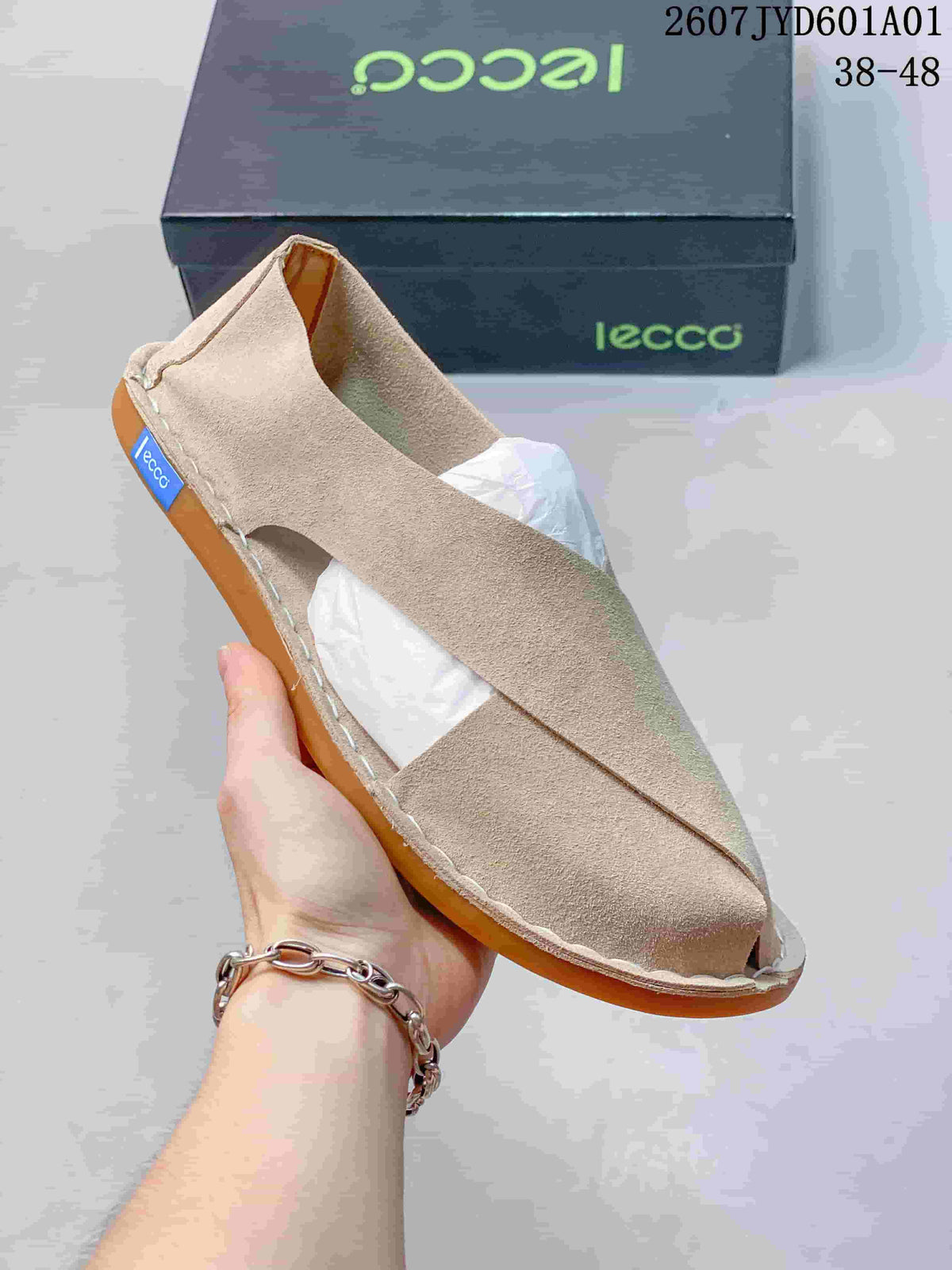 ECCO Cross-Strap Casual Shoes in Tan and Beige