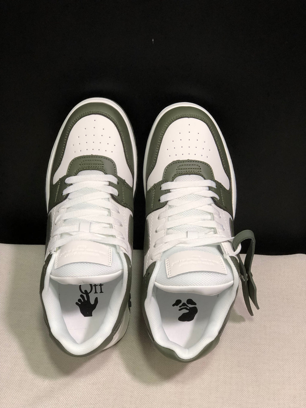 OFF-WHITE Out Of Office Low-Top Sneakers White Olive