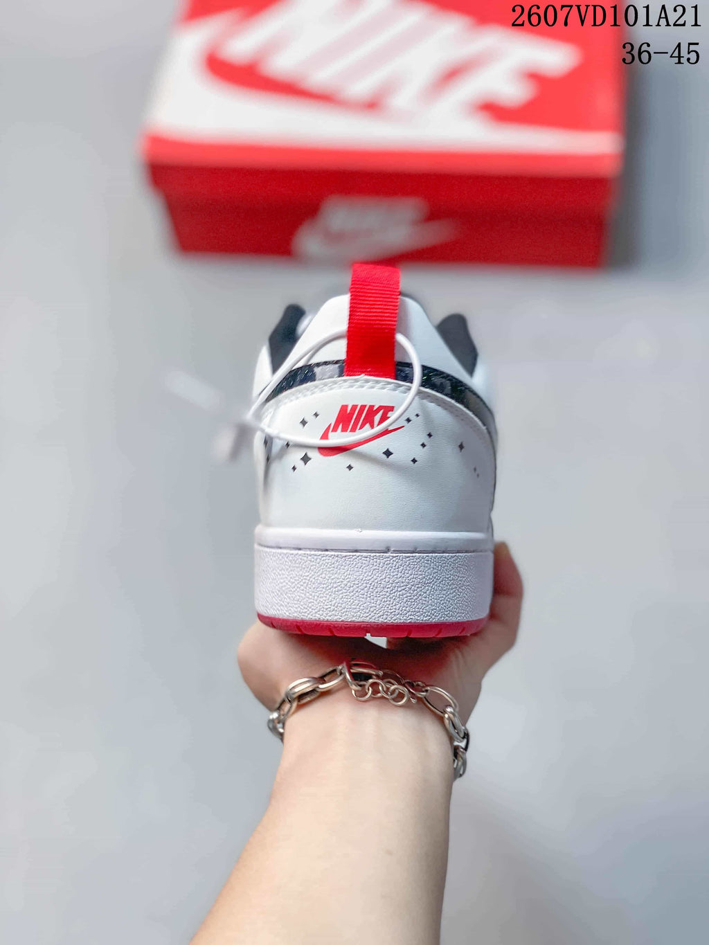 Nike Court Borough Mid BG Sneakers White Black Red