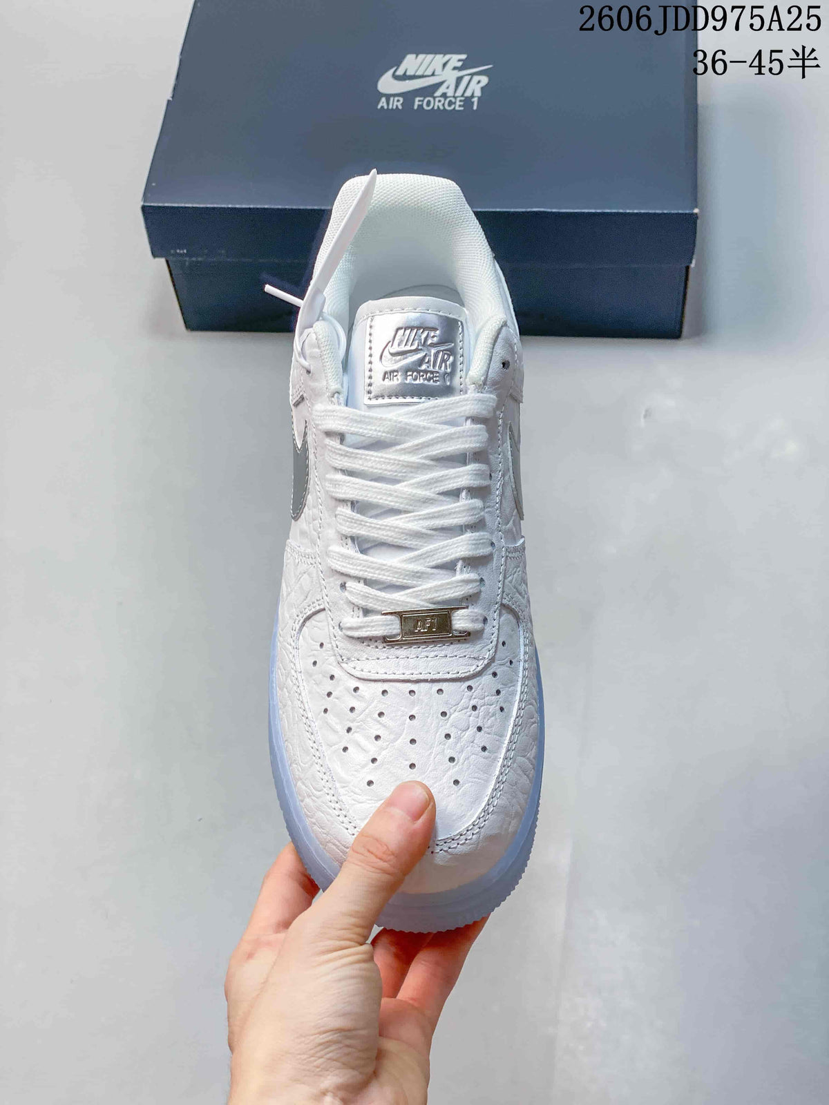 Nike Air Force 1 '07 Low White Silver Sneakers JDD975A25