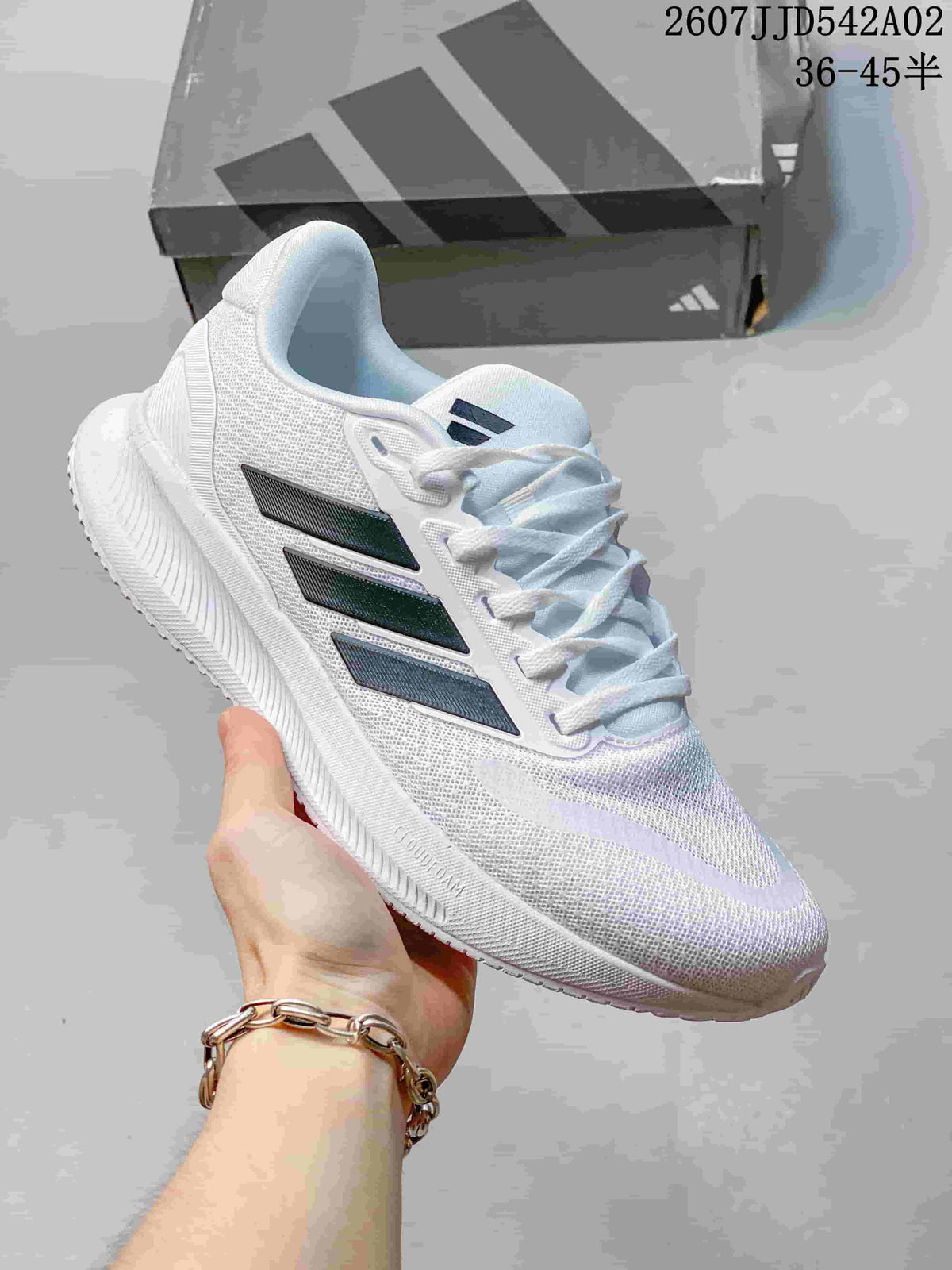 adidas Runfalcon 5 Running Shoes, Gray and White