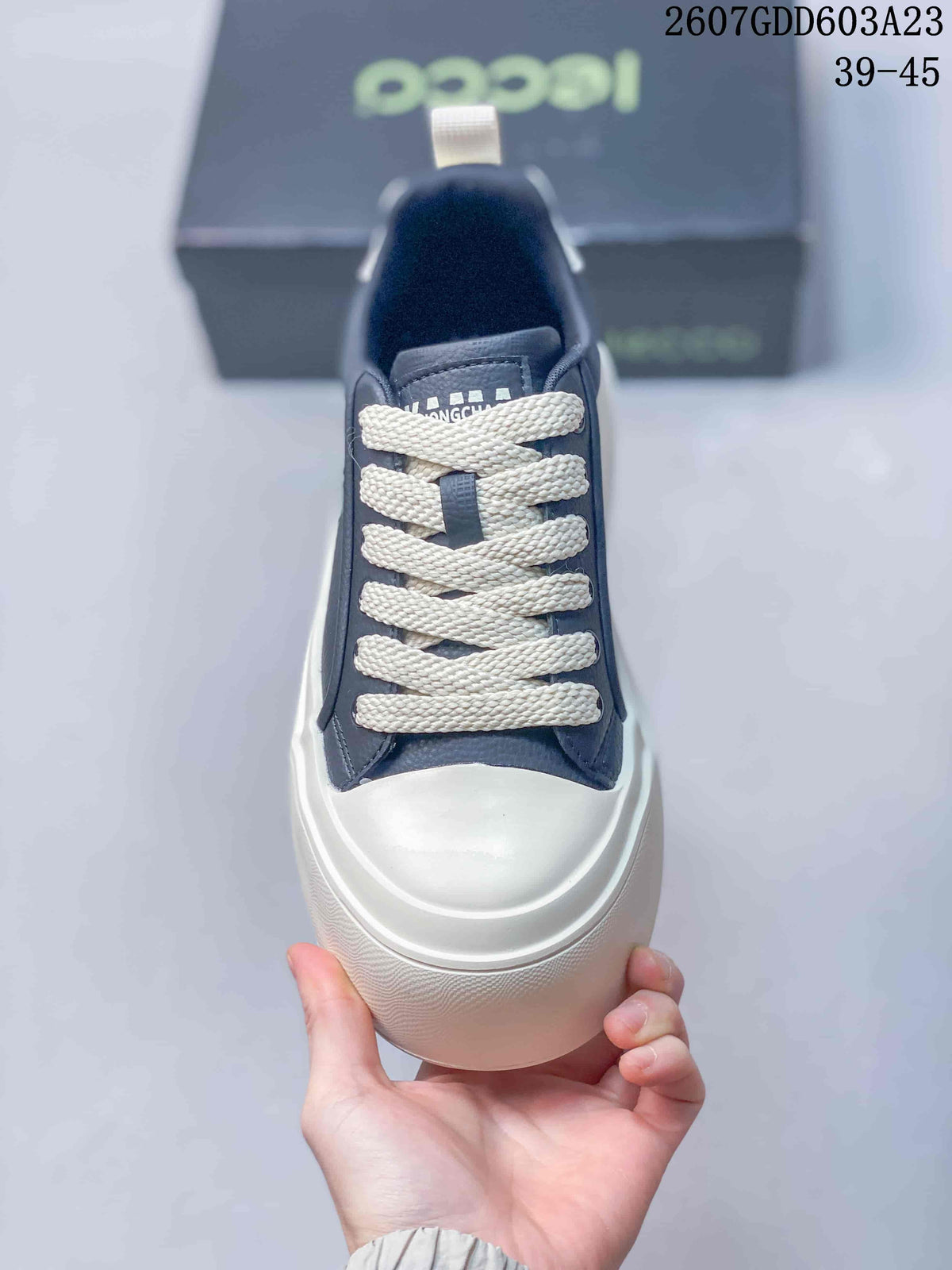 ECCO Navy and White Casual Sneakers 2607GDD603A23