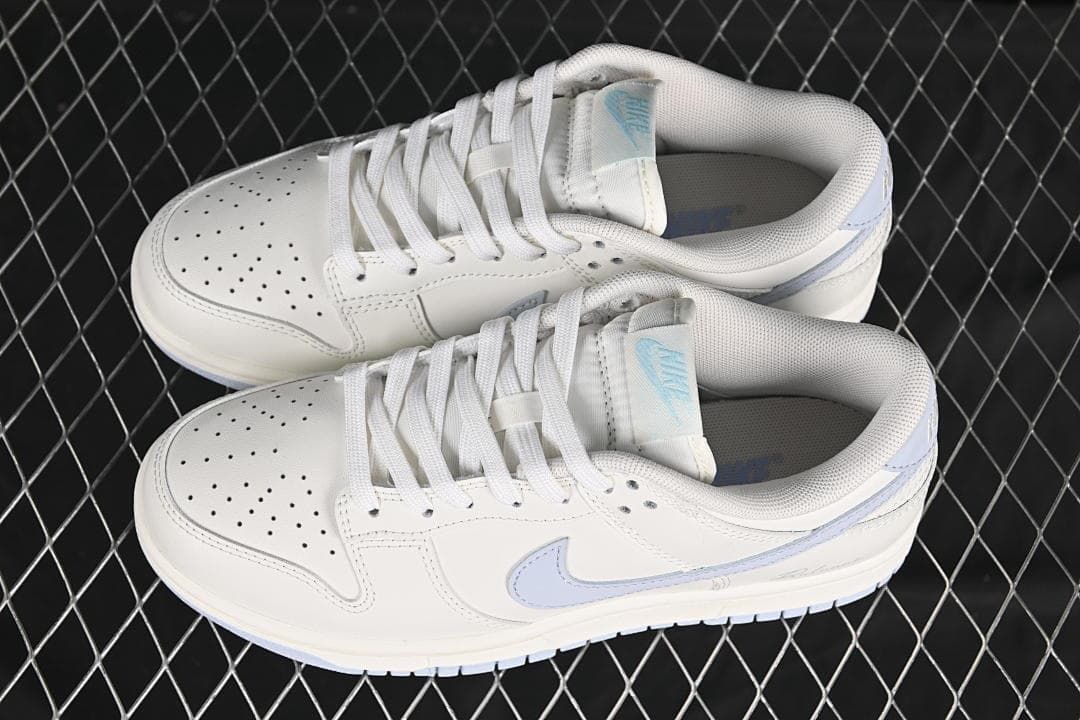 Nike SB Dunk Low White and Light Blue Sneakers
