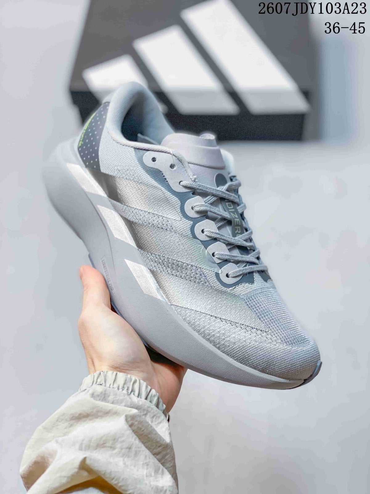 adidas Adizero Evo SL M Gray White Running Shoes