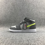 Air Jordan 1 Mid Grey Volt Sneakers 554724-072