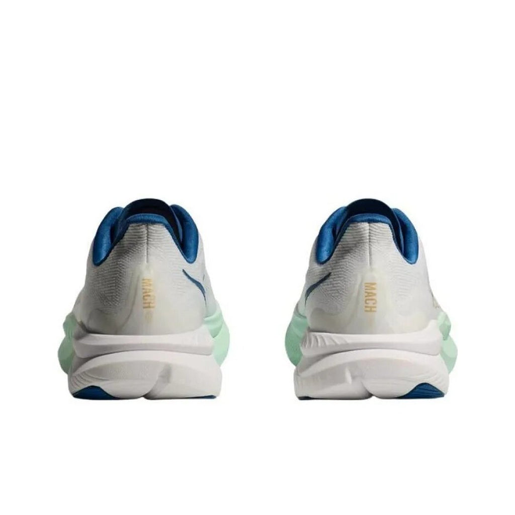 HOKA Mach Running Shoes in White, Blue and Mint