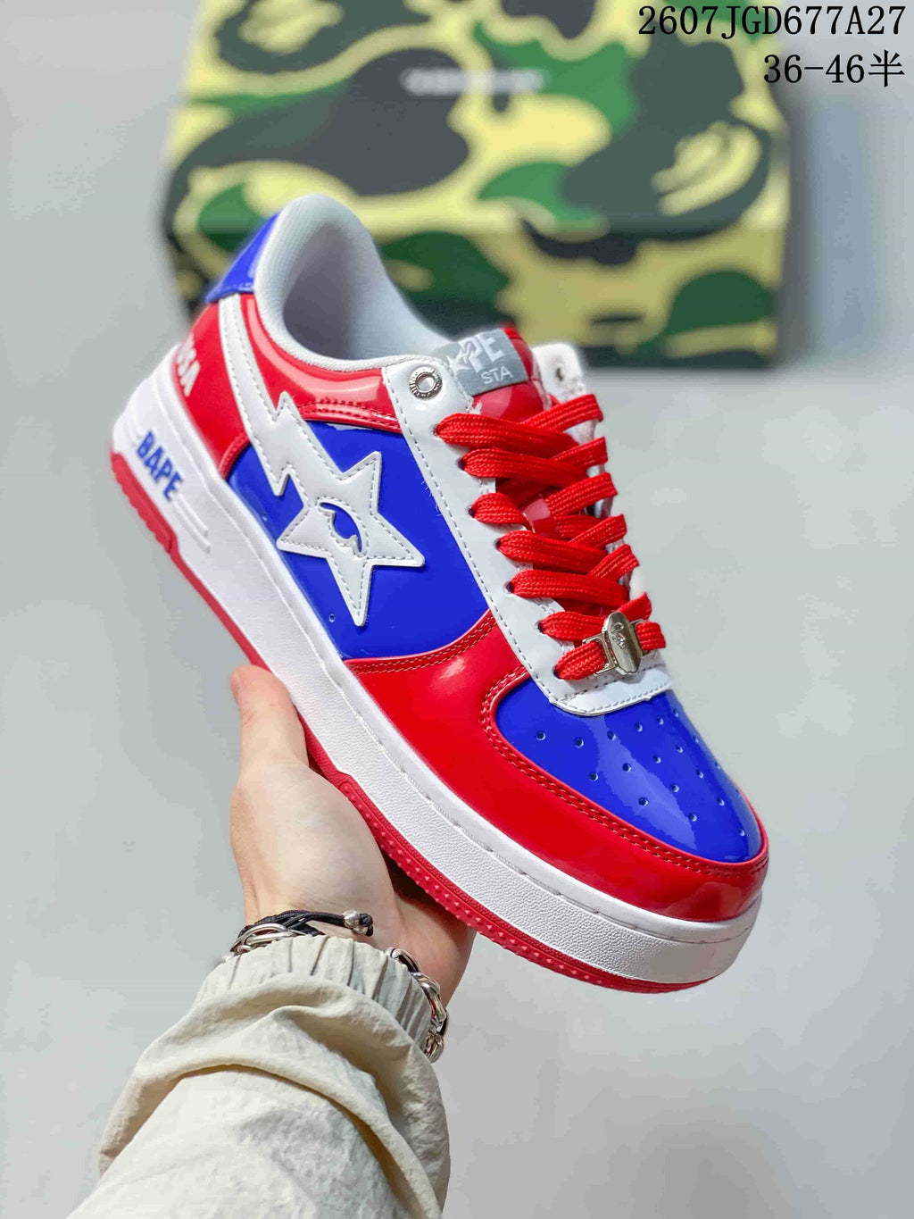 BAPE STA Low Sneakers Red Blue 2607TGD677A27