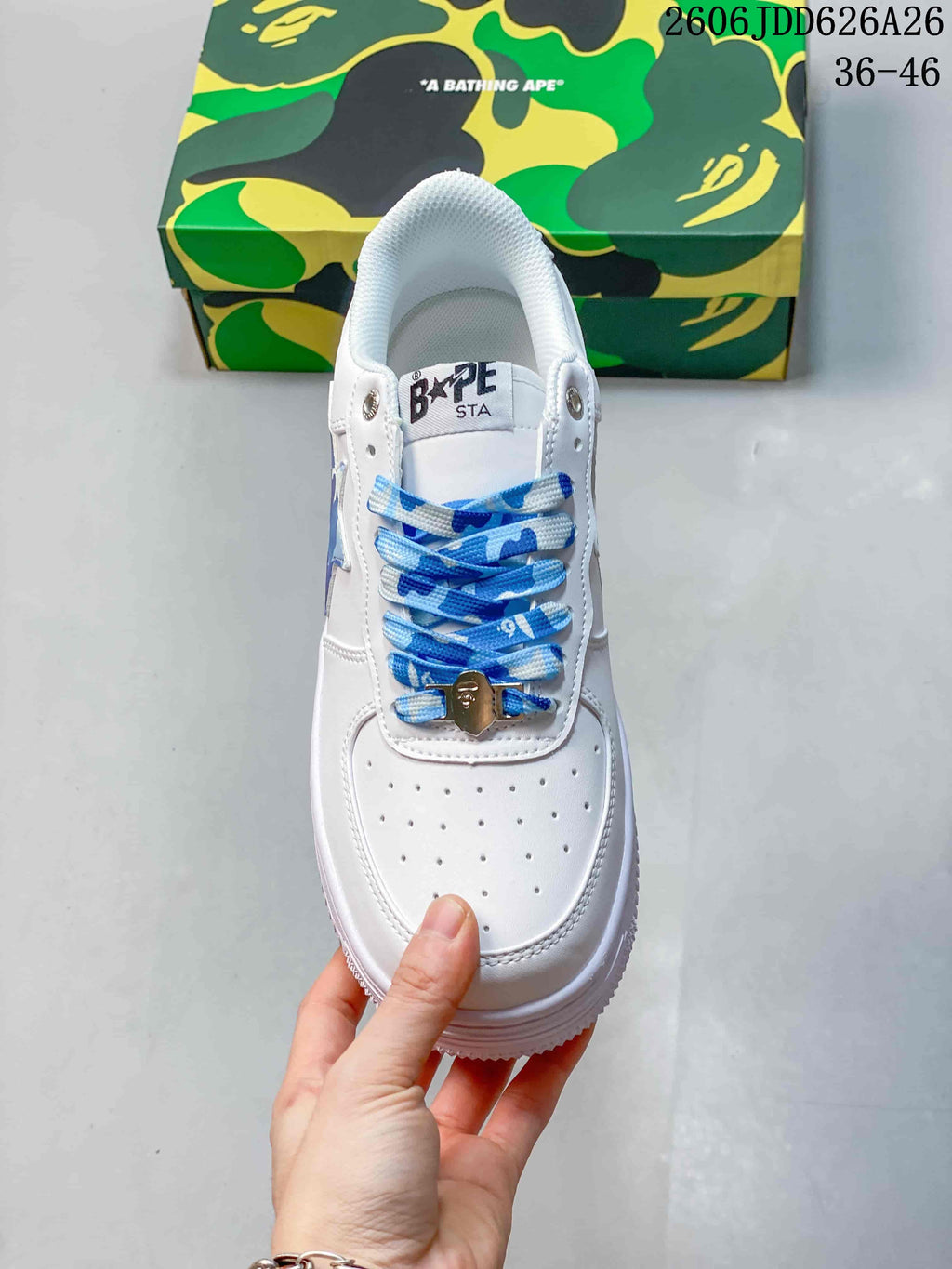 A Bathing Ape STA Low-Top Sneakers White Blue