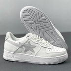 BAPE STA Low Sneakers in White and Grey
