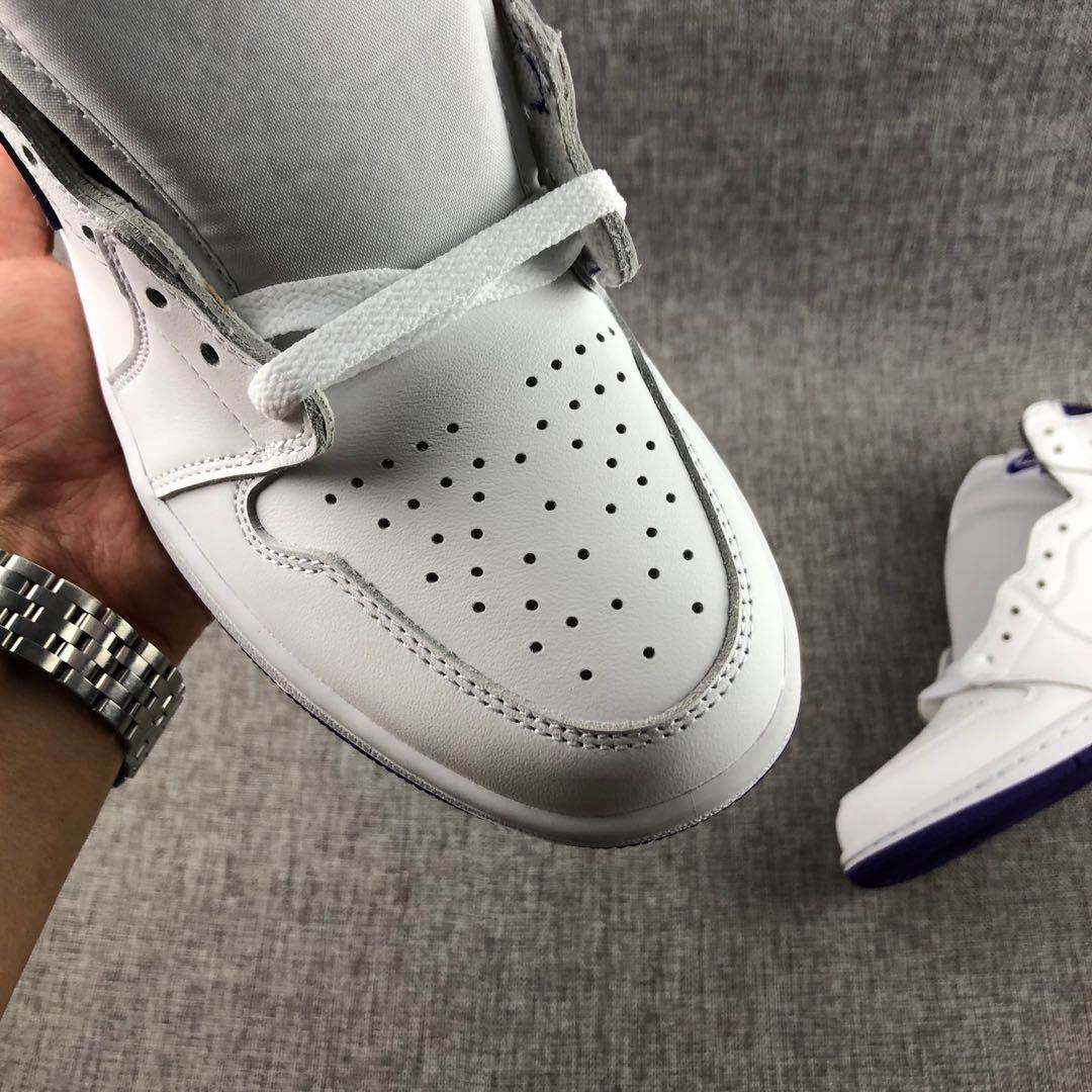 Air Jordan 1 Court Purple High-Top Sneakers White/Purple CD0461-151