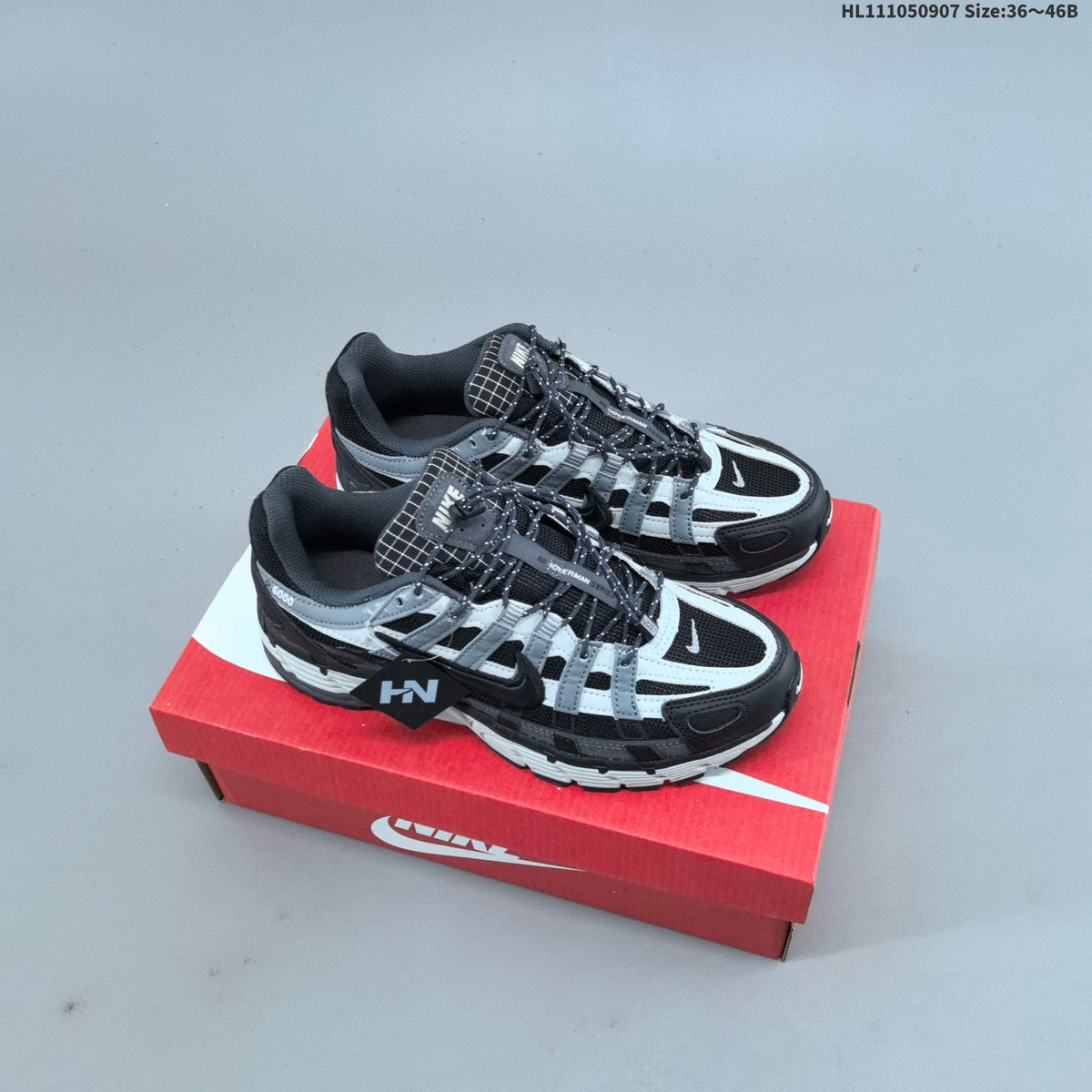 Nike P-6000 Black, White & Grey Retro Sneakers