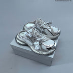 GCDS Silver Lace-Detail Backless Sneakers