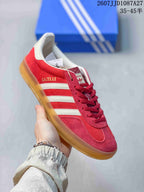 adidas Gazelle Low-Top Sneakers Red White Gum Sole