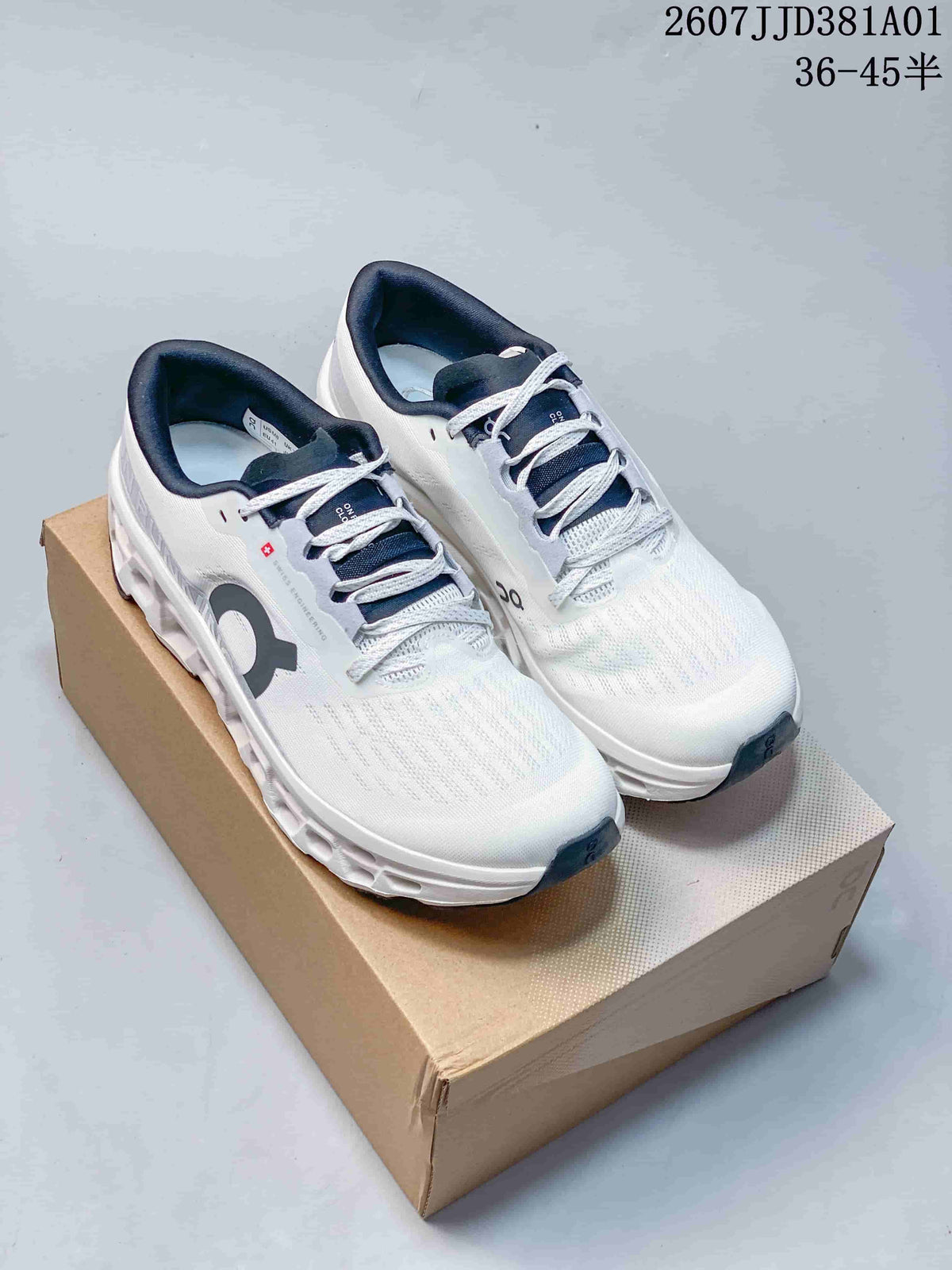On Cloudmonster 3 LightSpray Running Shoes, White and Navy