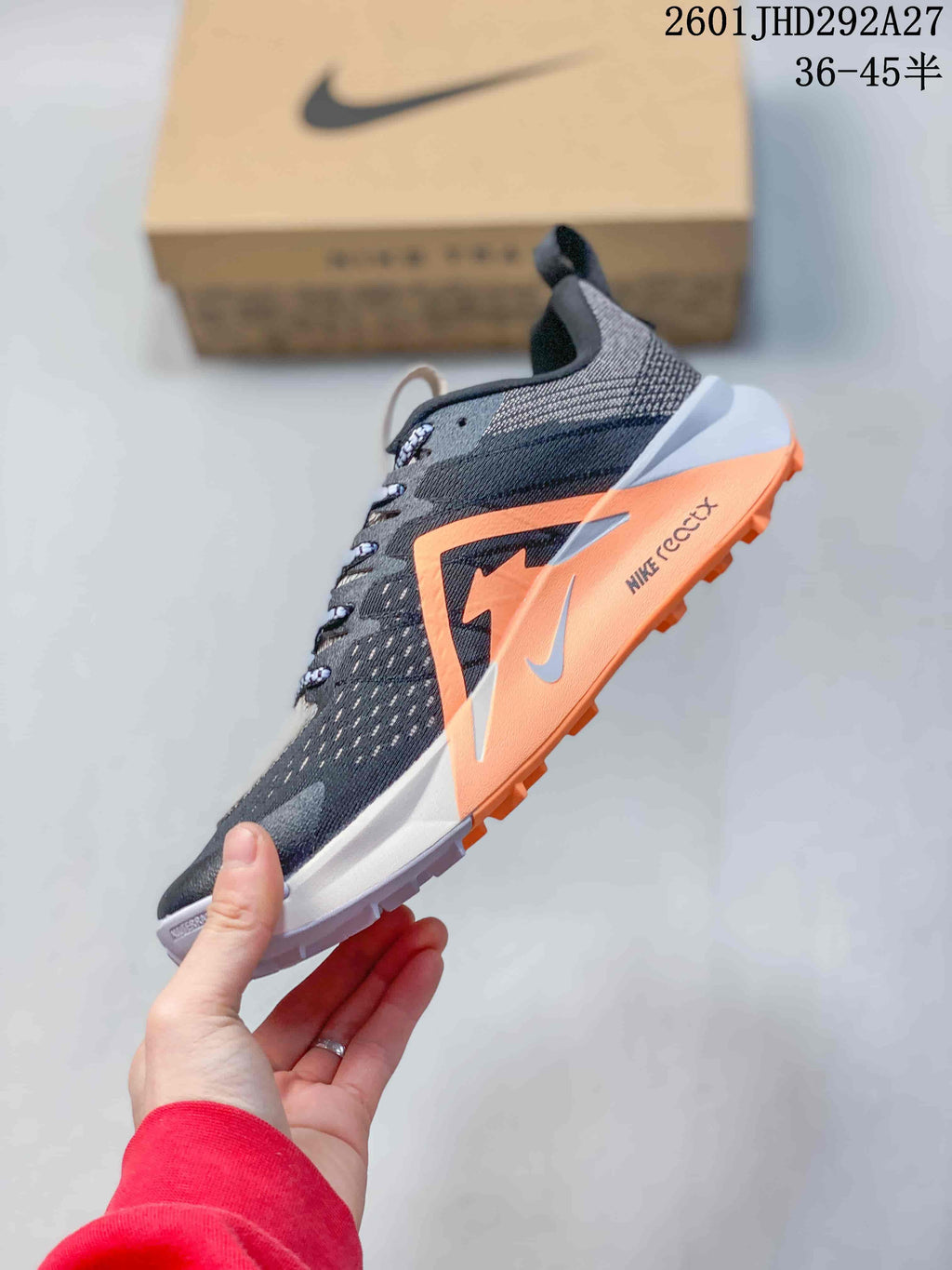 Nike ReactX Pegasus Trail 6 Trail Running Shoes – Gray/Orange
