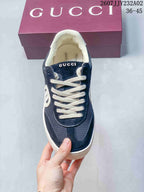 Gucci G75 Low-Top Sneakers in Navy and White