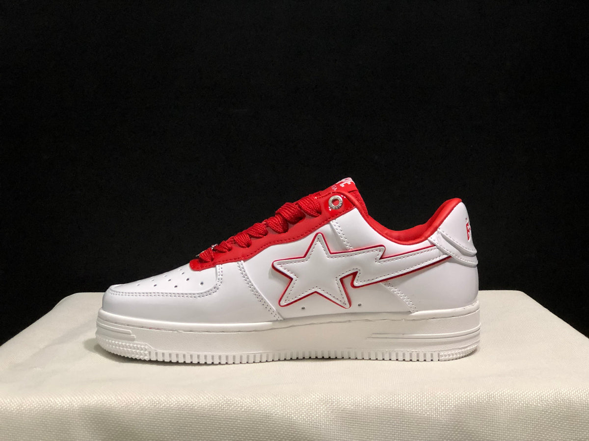 Bape Sta Low-Top Sneakers White and Red