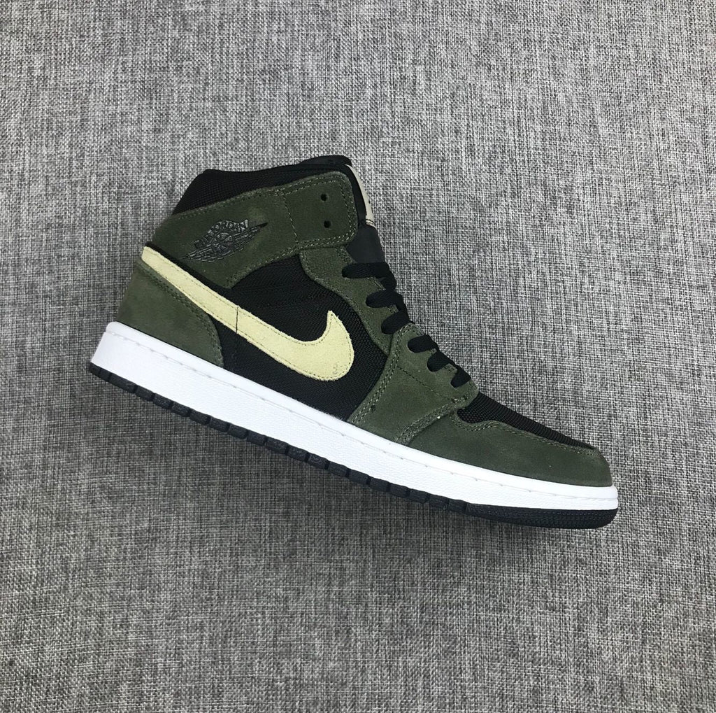 Air Jordan 1 Mid Sneakers Olive Green BQ6472-030
