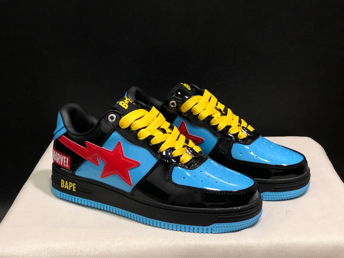 BAPE Bape Sta Low-Top Sneakers Black Blue Red