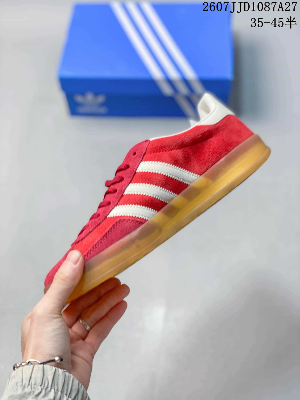 adidas Gazelle Low-Top Sneakers Red White Gum Sole