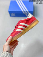 adidas Gazelle Low-Top Sneakers Red White Gum Sole