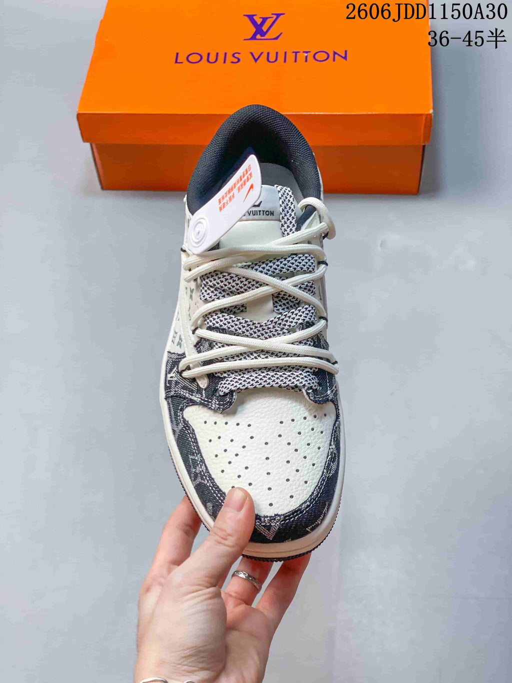 Jordan Air Jordan 1 Low Style Sneakers, Monogram Denim