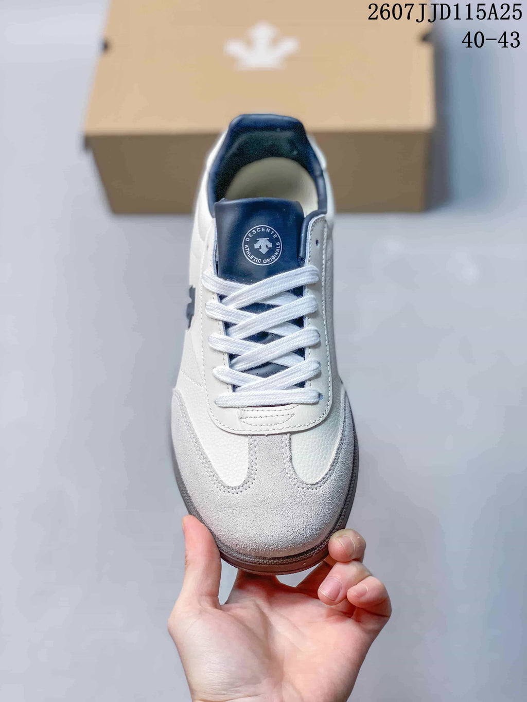 DESCENTE CHRON COURT SB Low-Top Sneakers White Navy D6292LSN55